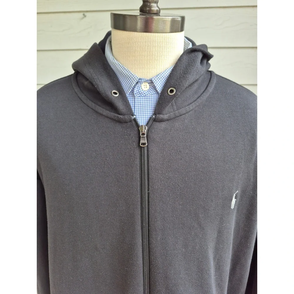 Polo‎ Ralph Lauren Mens Full Zip Hoodie Black Pony Logo Sweatshirt 4XB RARE